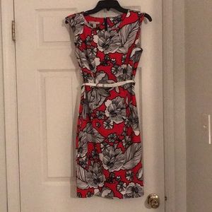 Dress Barn, red and white floral dress